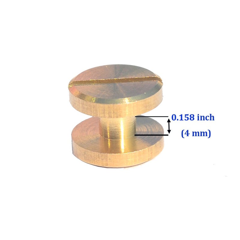 DGOL 50 Pairs Brass Backscrews Golden Leather Fasteners Sturdy Binding Rivets Belt Strap Collar Back Screws PU Studs Length (0.158 inch (4mm)) - Image 5